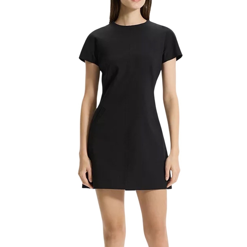 NWT Theory Black Dolman Short Sleeve Mini Dress Size‎ 4 $345